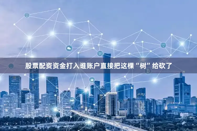 股票配资资金打入谁账户直接把这棵“树”给砍了